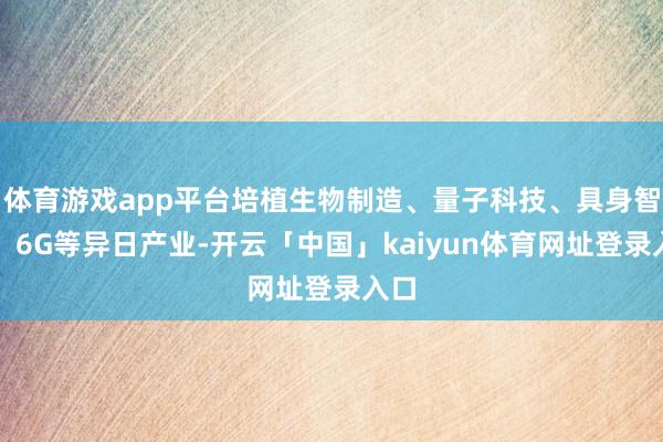 体育游戏app平台培植生物制造、量子科技、具身智能、6G等异日产业-开云「中国」kaiyun体育网址登录入口