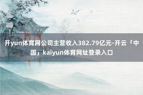 开yun体育网公司主营收入382.79亿元-开云「中国」kaiyun体育网址登录入口