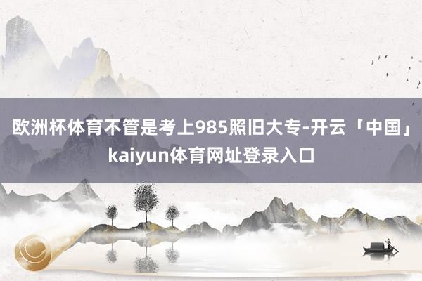 欧洲杯体育不管是考上985照旧大专-开云「中国」kaiyun体育网址登录入口